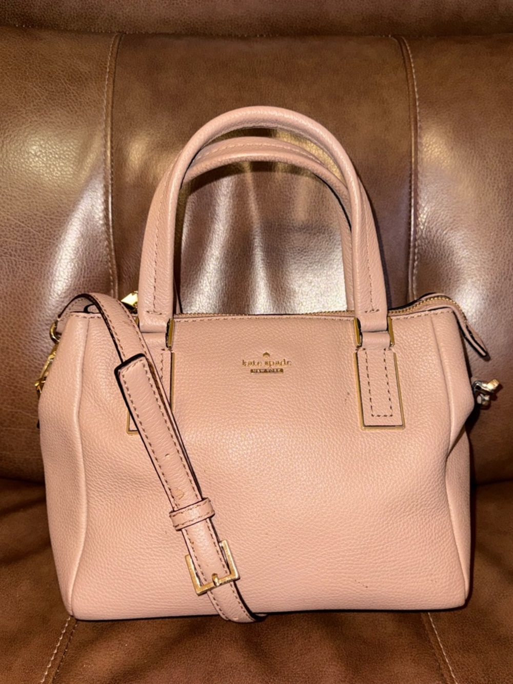 Kate Spade Kingston Drive Alena Pebbled Leather Satchel with Strap